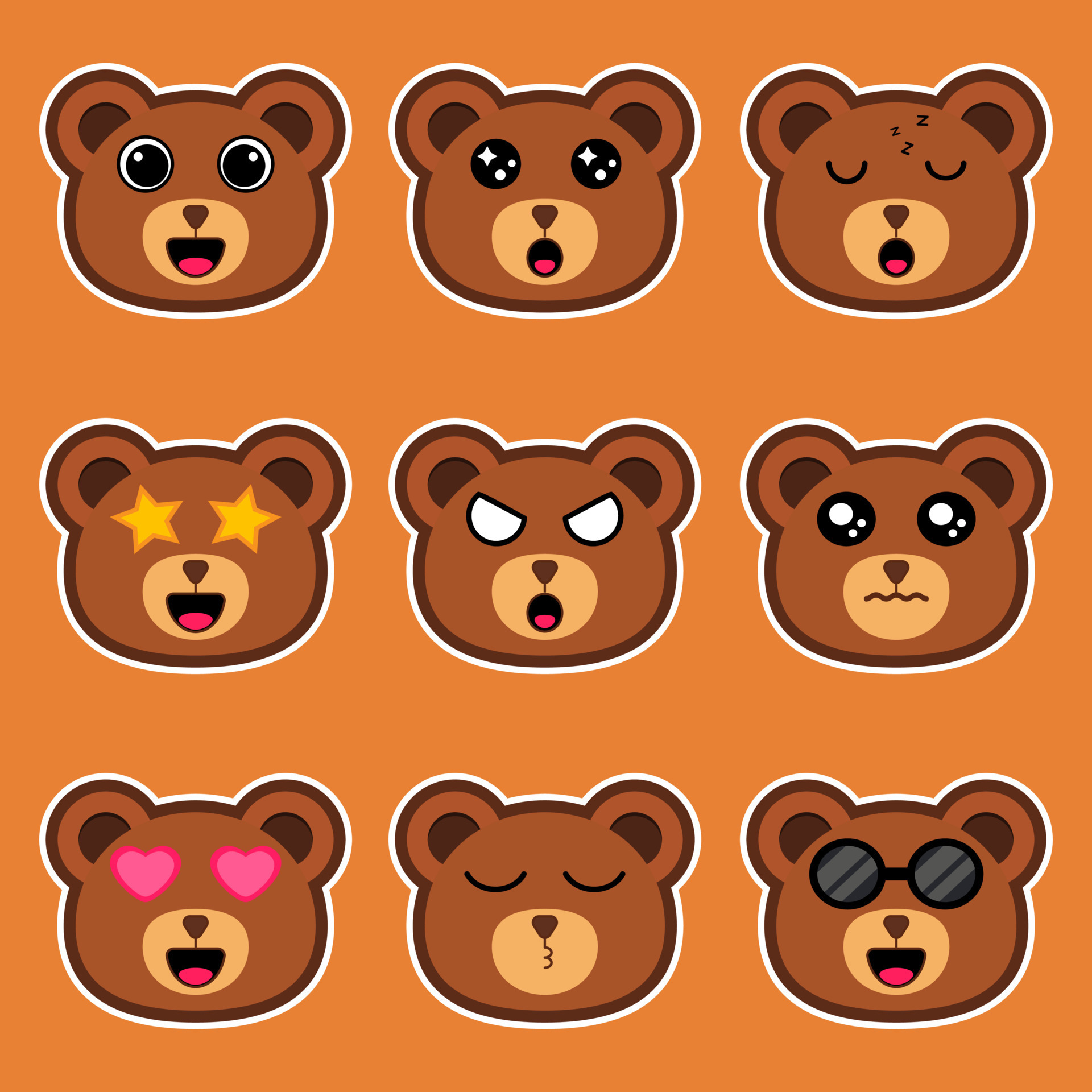 Bear cartoon character with different emotions. Perfect for sending expressive messages on social media to friends, family and more. 8856613 Vector Art at Vecteezy Bear cartoon character with different emotions. Perfect for sending expressive messages on social media to friends, family and more. 8856613 Vector Art at Vecteezy