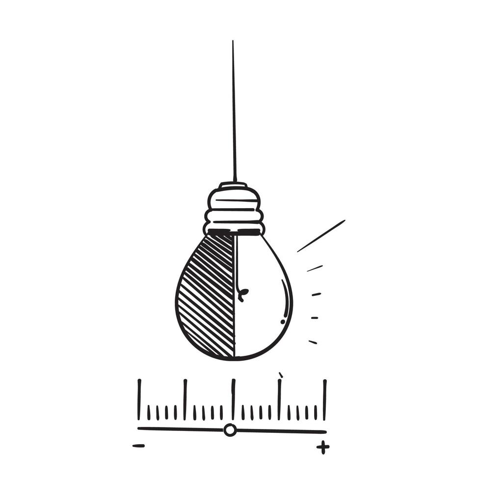 hand drawn doodle bulb light level illustration vector