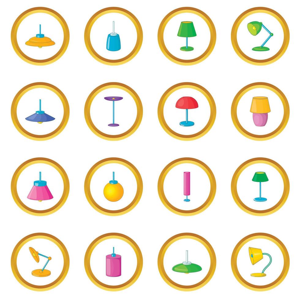 Lamp icons circle vector