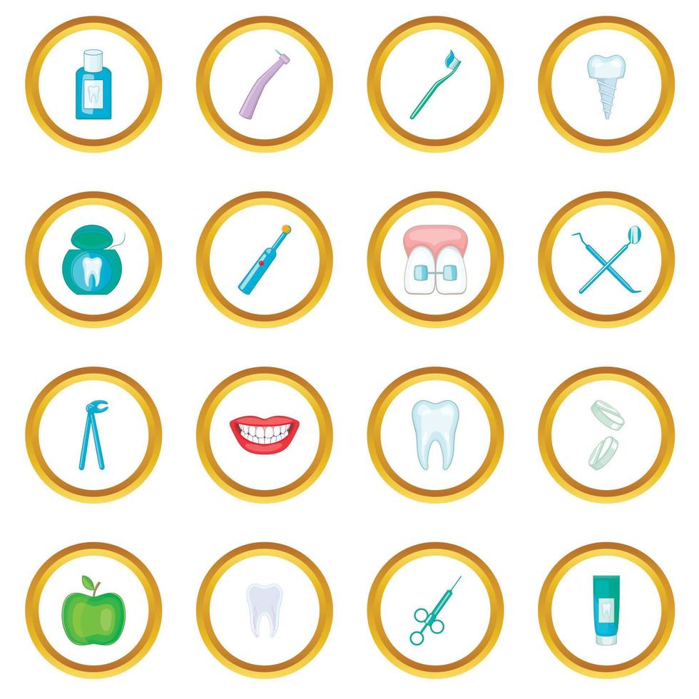 Dentist icons circle vector