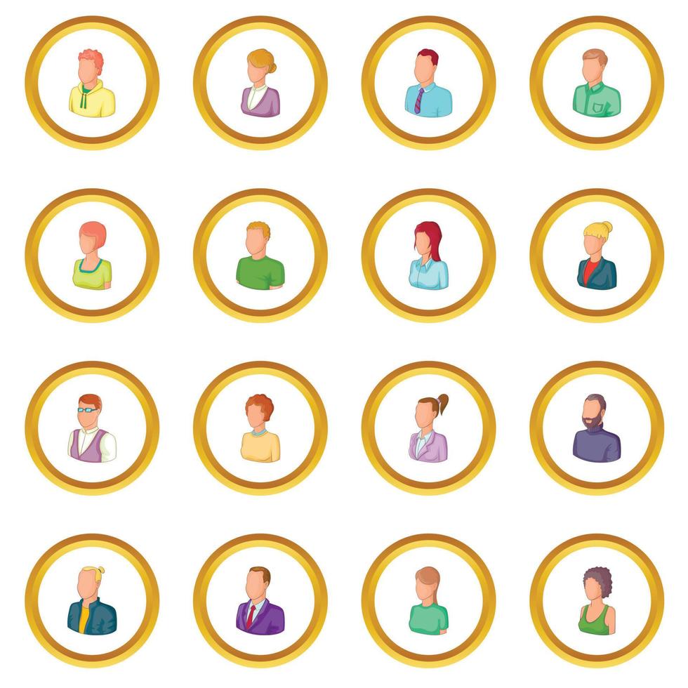 Different people icons circle vector