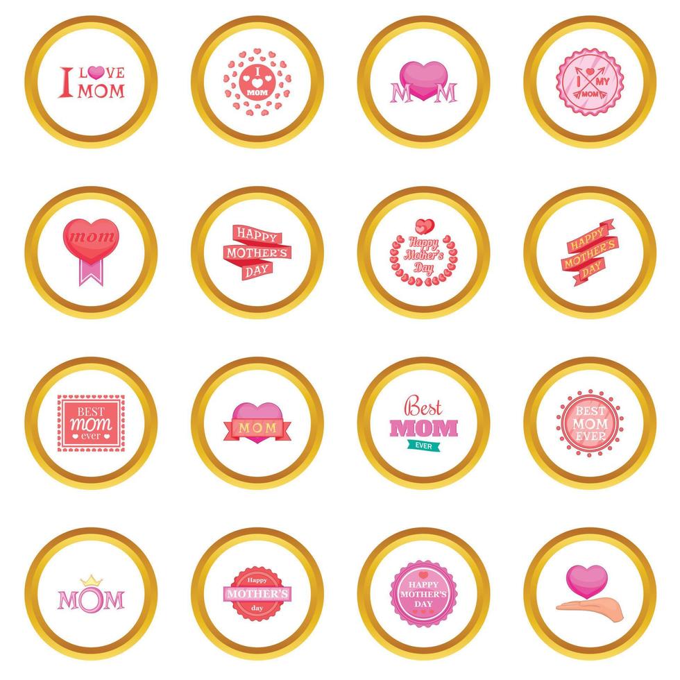Mother Day icons circle vector