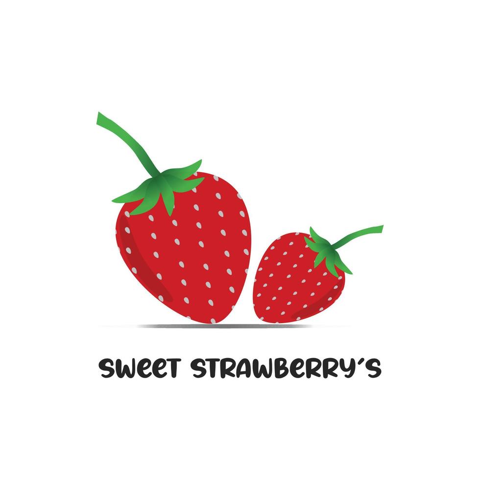 sweet strawberry on white background vector