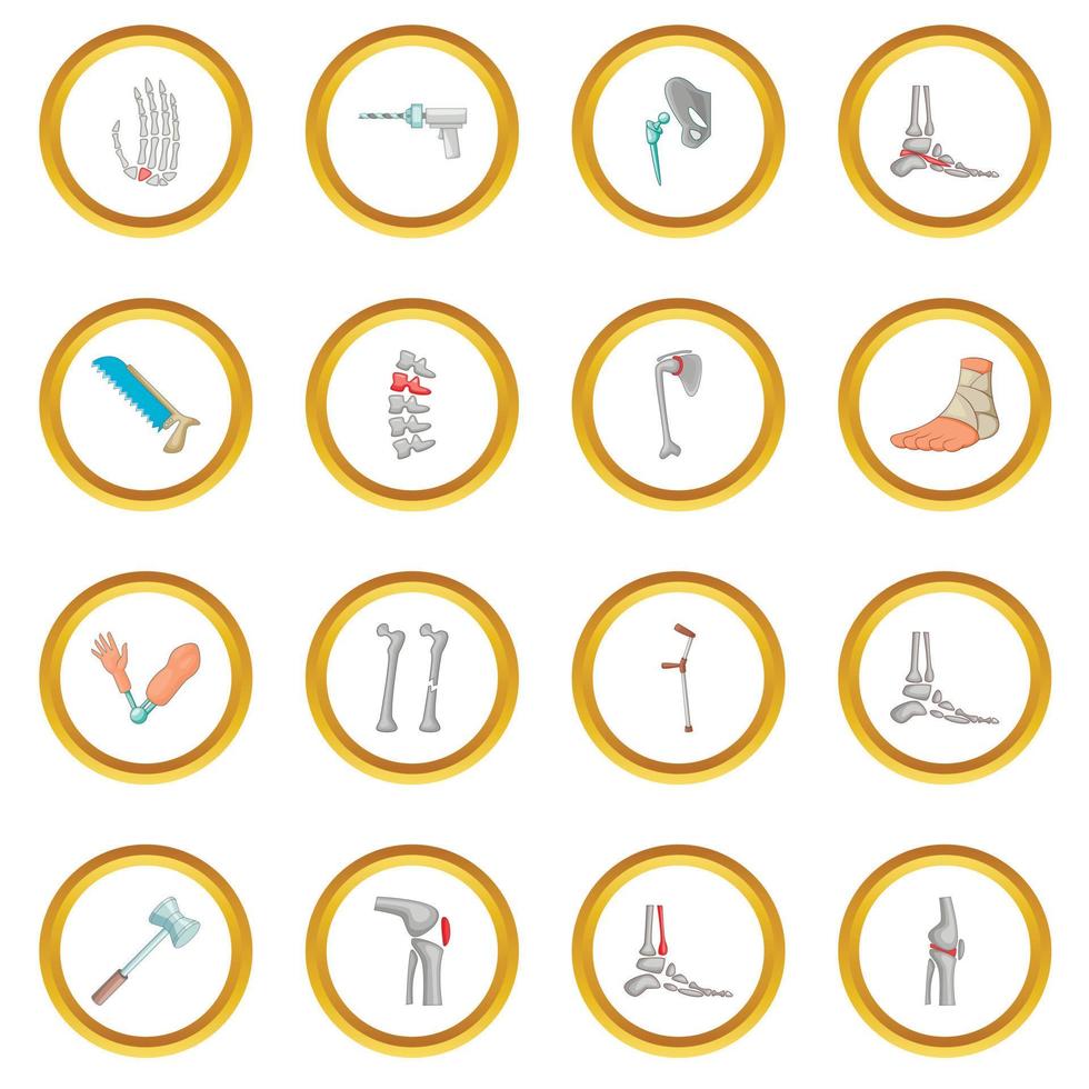 círculo de iconos ortopédicos y de columna vector