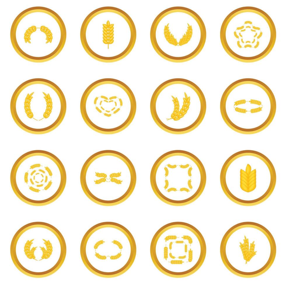 Ear corn icons circle vector