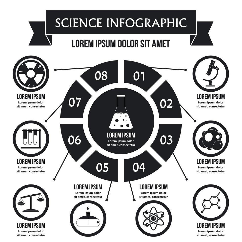 Science infographic concept, simple style vector