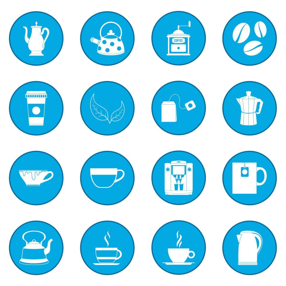 Tea and Coffee icon blue vector