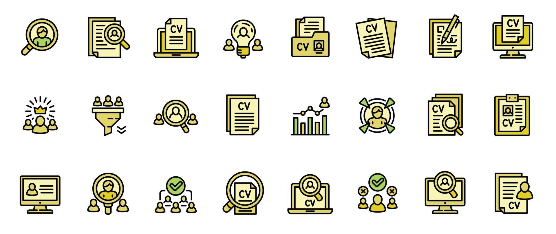 Recruitment icons set outline vector. Expert customer vector