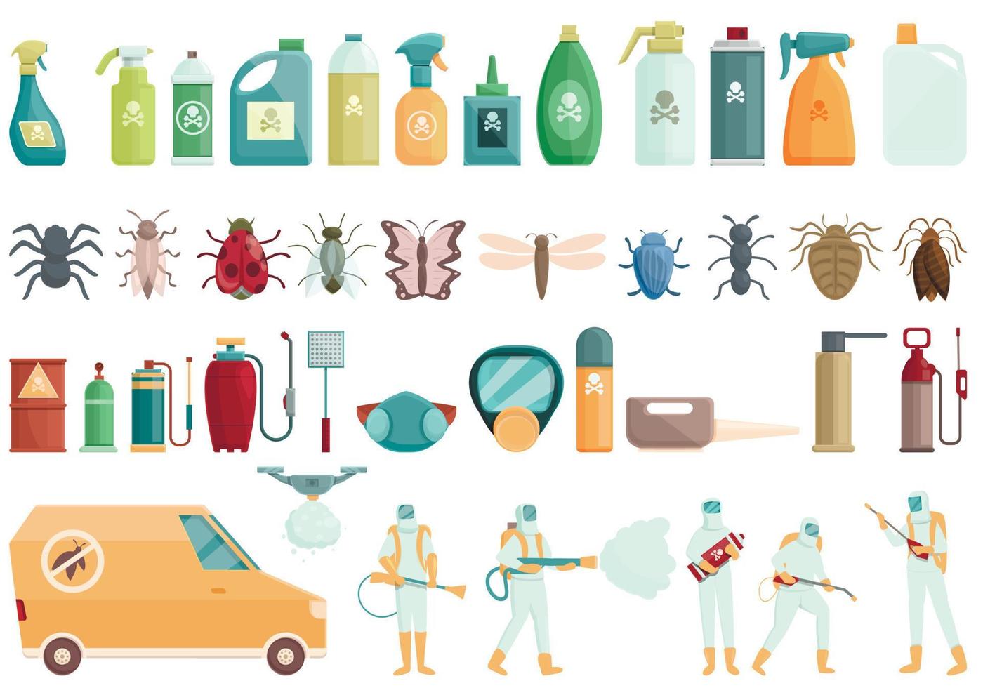 Chemical control icons set cartoon vector. Quality test vector