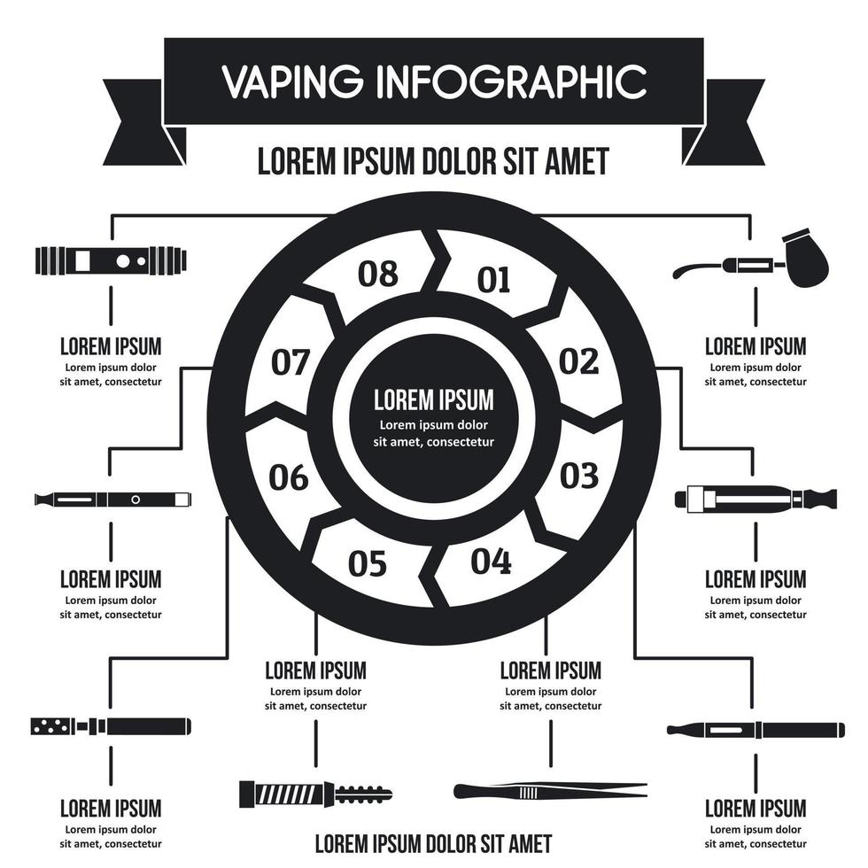 concepto infográfico de vapeo, estilo simple vector