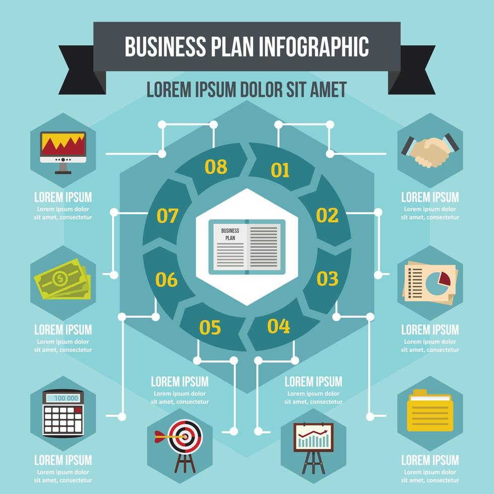 Business infographic concept, flat style vector