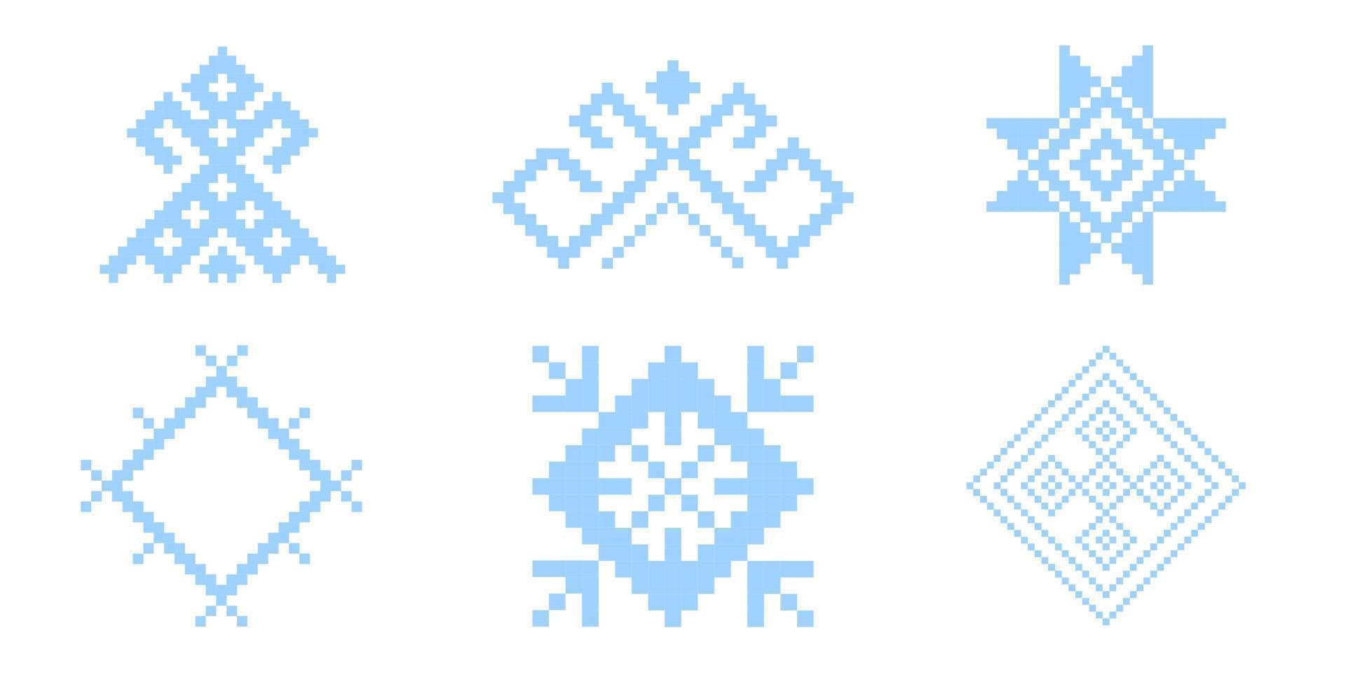 set with Belarusian ornament vector