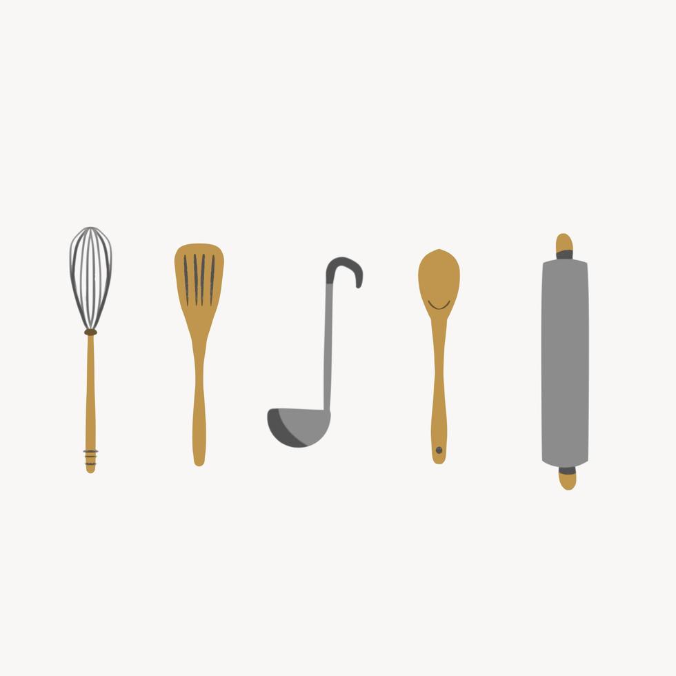 set of kitchen appliance. Cooking utensils vector