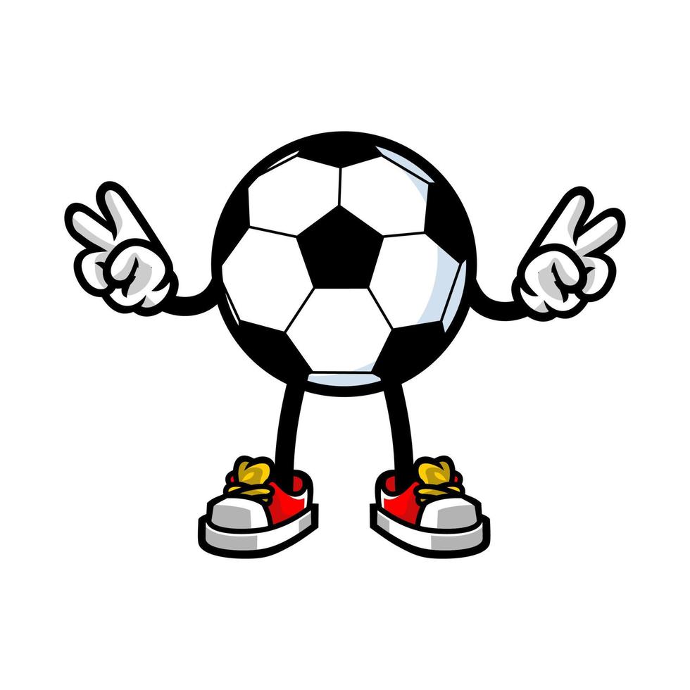 football mascot hand peace pose, vector illustration