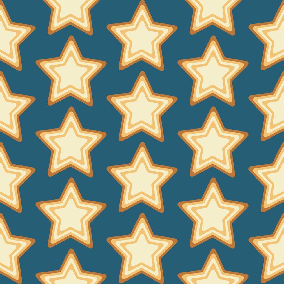Star seamless pattern. Blue background. Graphic design. vector