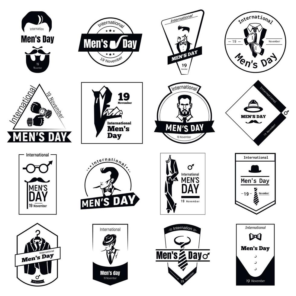 conjunto de logotipos del día de los hombres de noviembre, estilo simple vector
