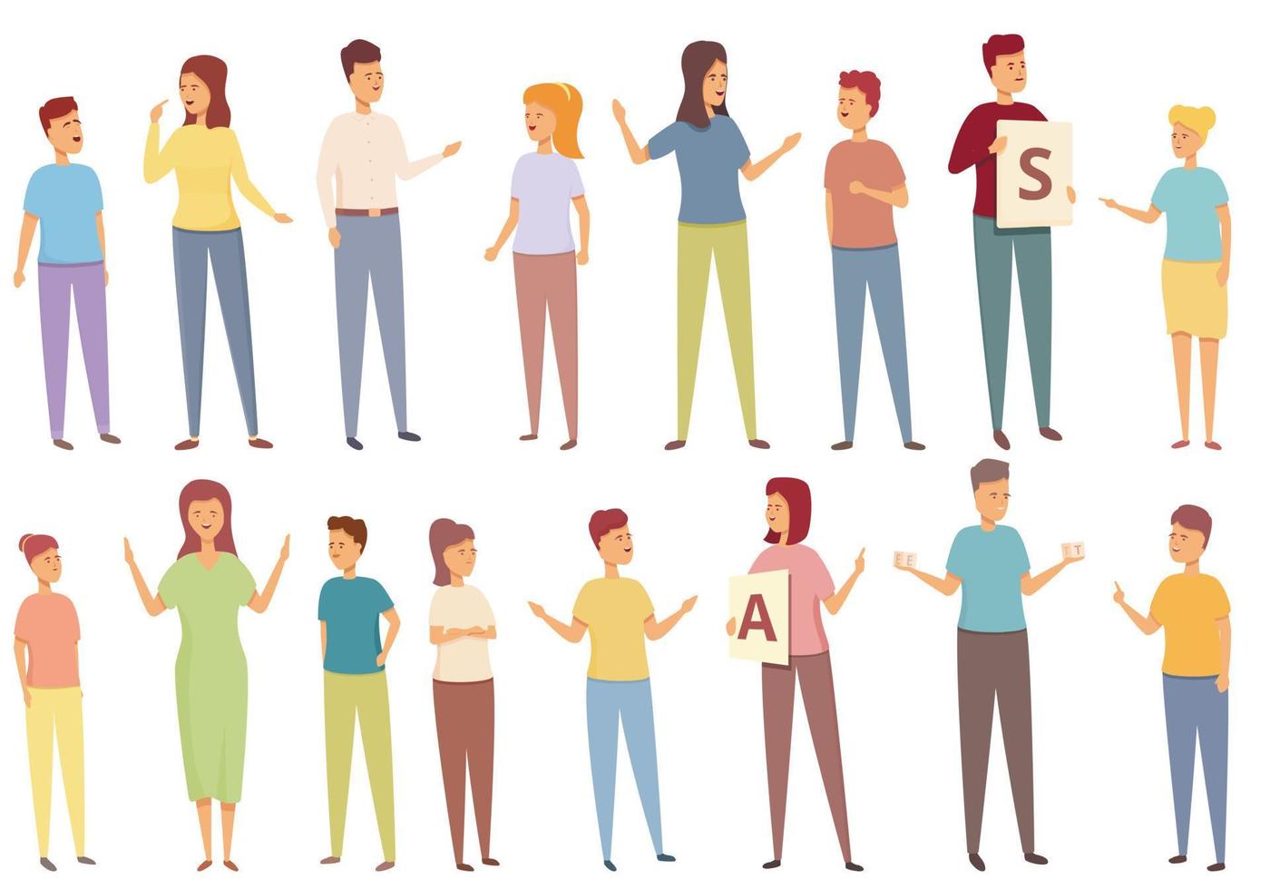 Speech therapist icons set cartoon vector. Mouth therapy vector