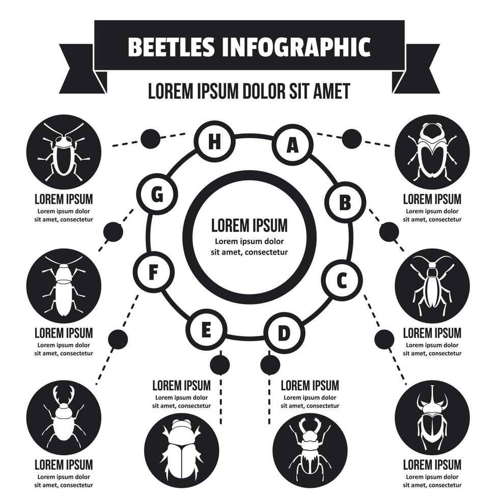 concepto infográfico de los beatles, estilo simple vector