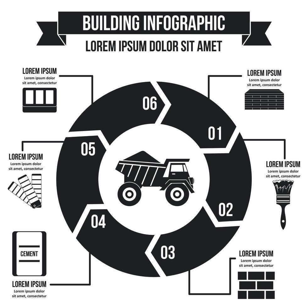 Building infographic concept, simple style vector