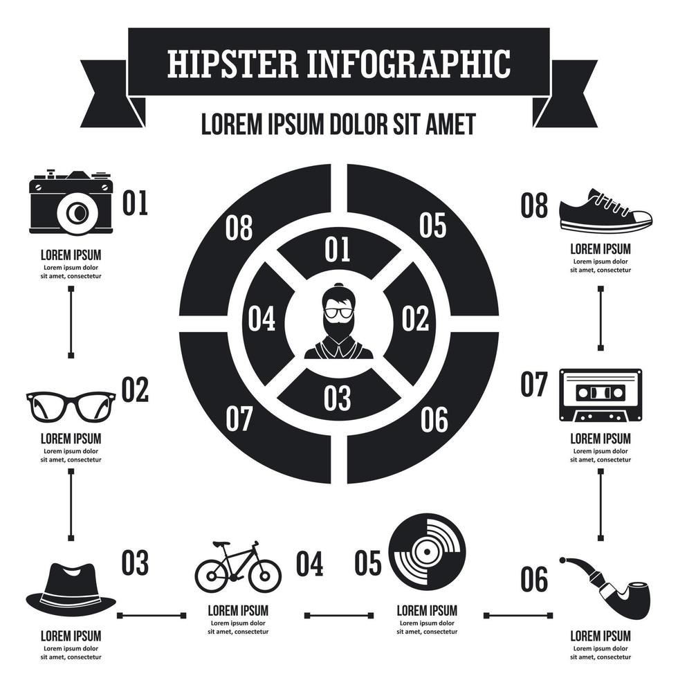 Hipster infographic concept, simple style vector