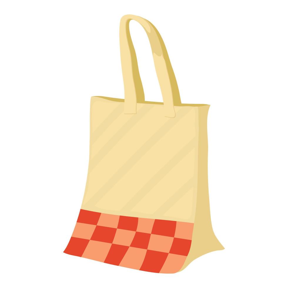 Paper bag icon, cartoon style vector