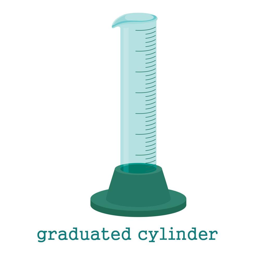 Graduated cylinder icon, cartoon style vector
