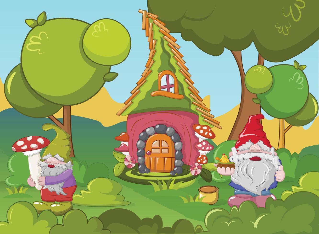 Home gnome concept banner, cartoon style vector