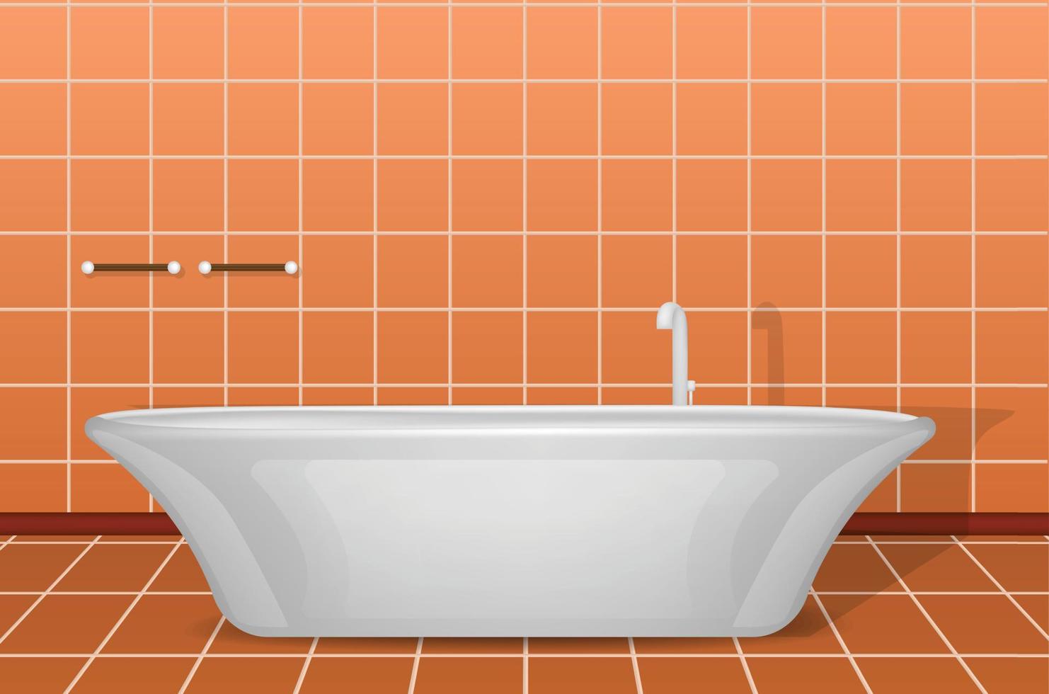 fondo de concepto de bañera blanca moderna, estilo realista vector