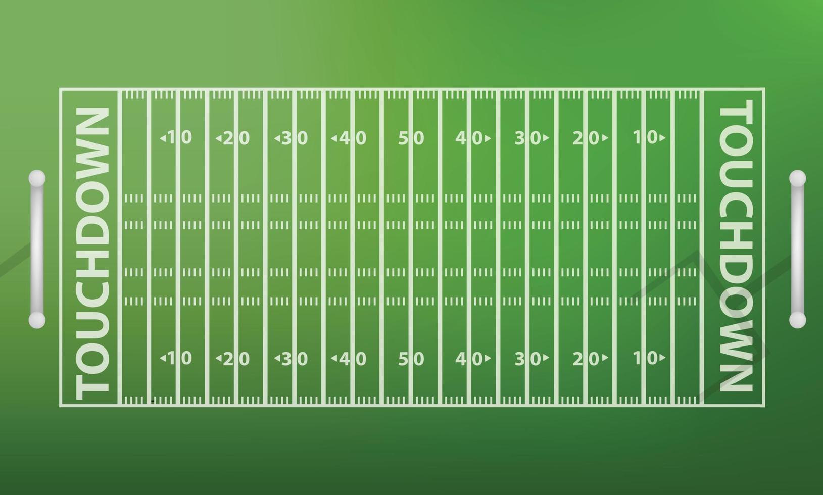 Top view american football field concept background, realistic style vector