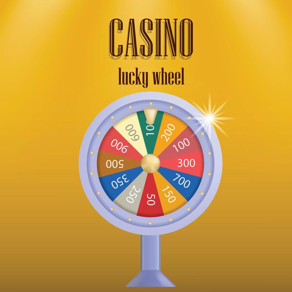 Casino lucky wheel concept background, realistic style vector