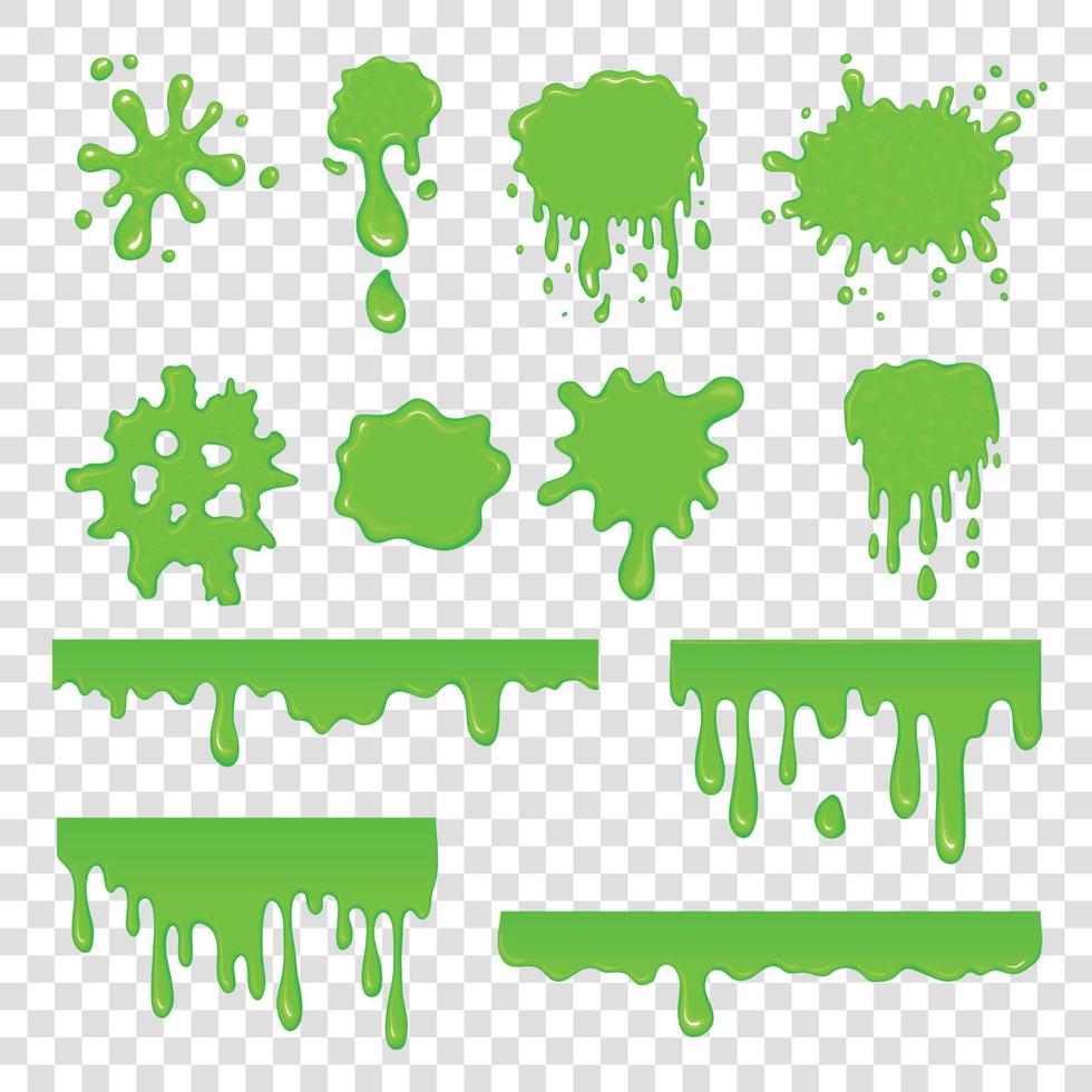 Green slime set 8857343 Vector Art at Vecteezy