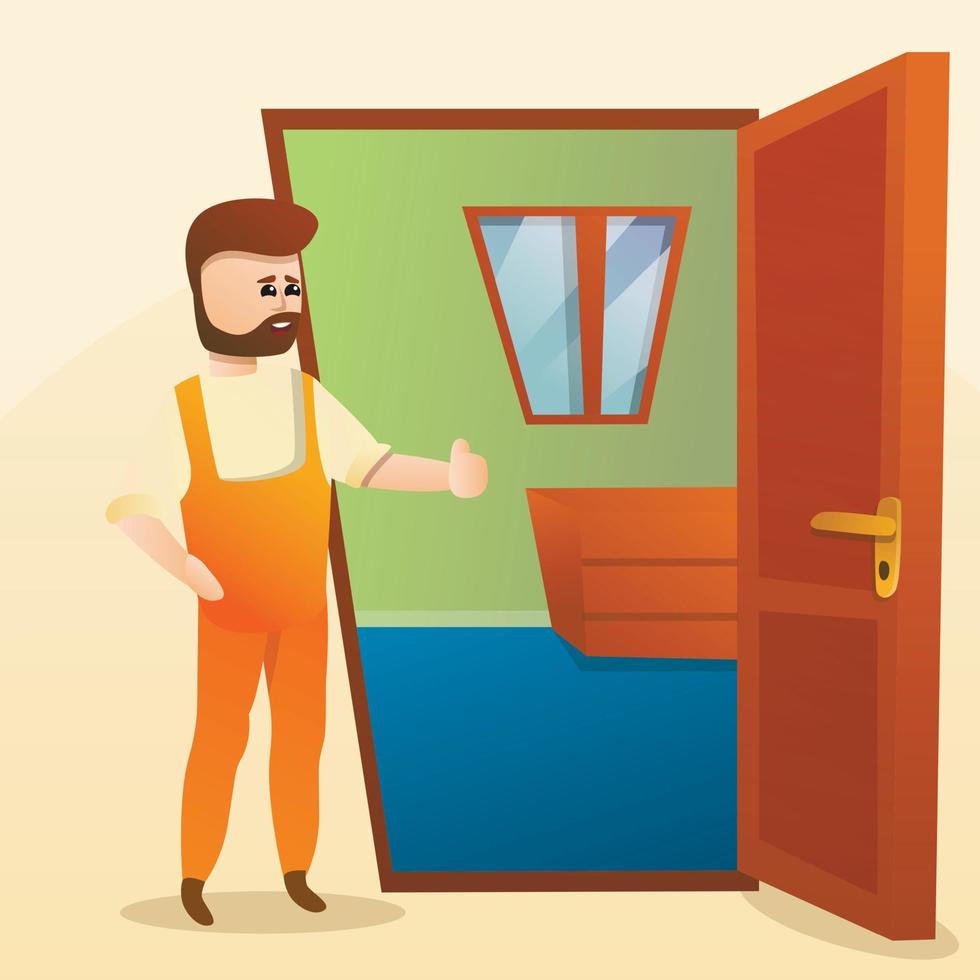 Home locksmith concept background, cartoon style vector