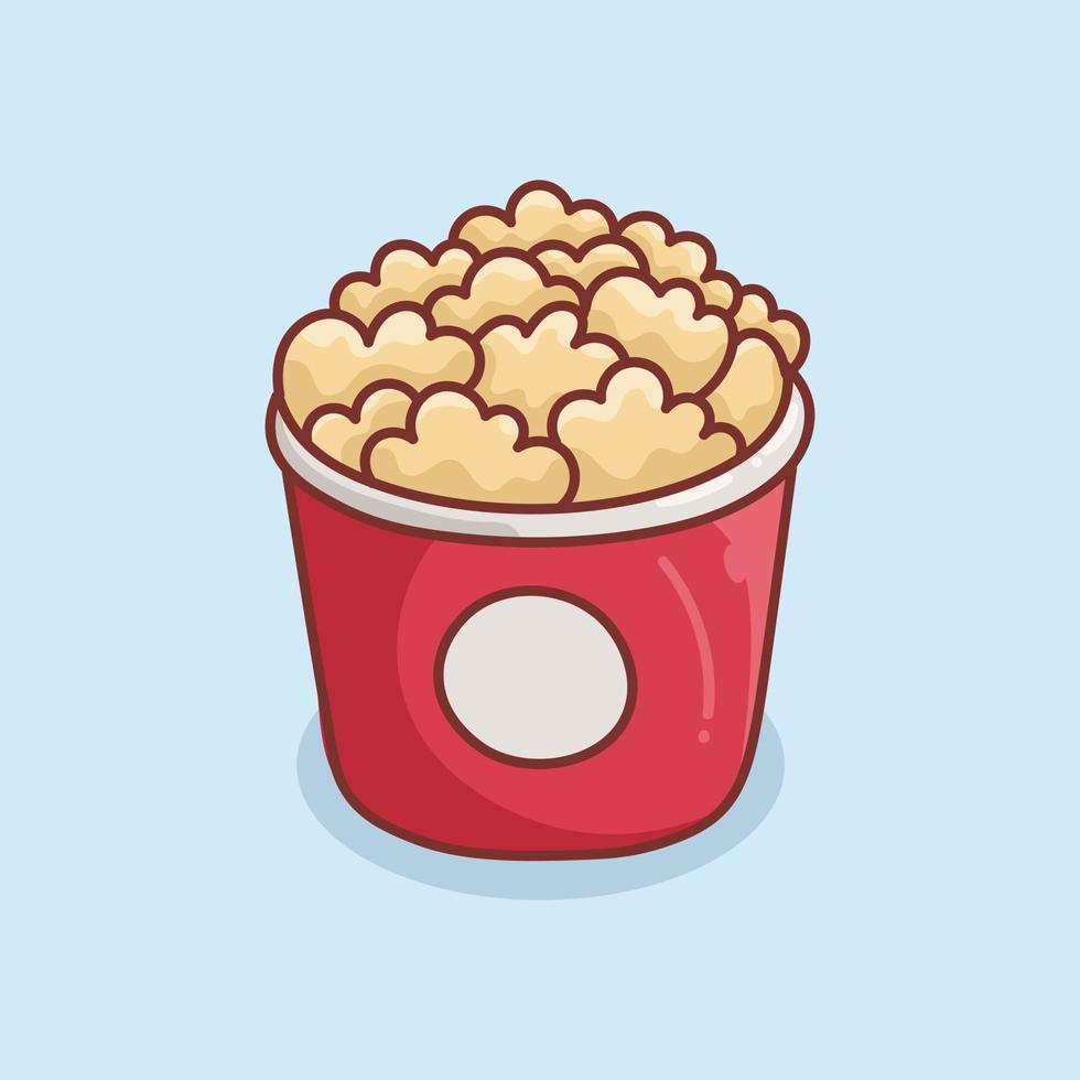 palomitas de maíz dibujadas a mano en la ilustración de vidrio de taza vector