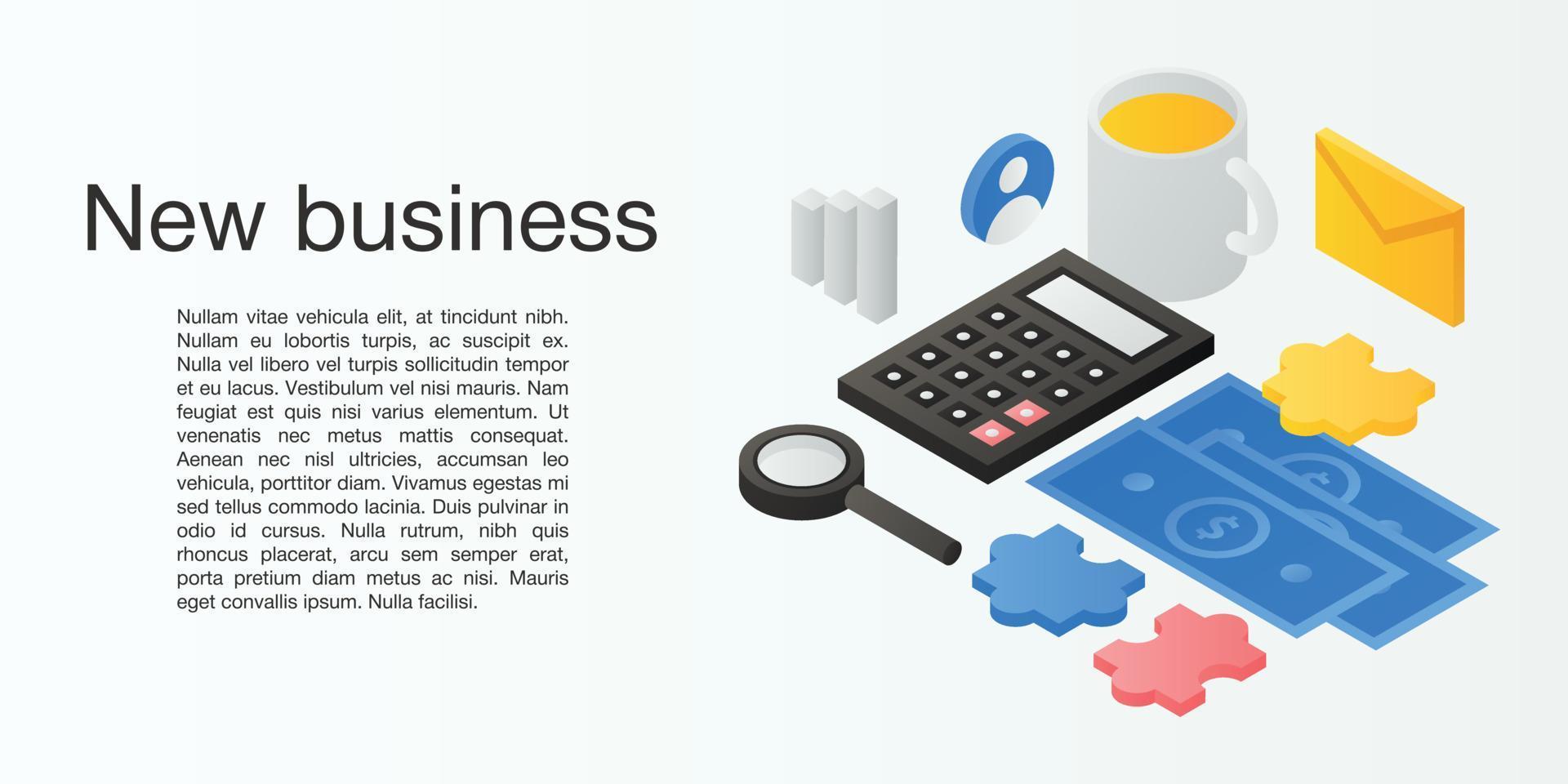 New business concept banner, isometric style vector