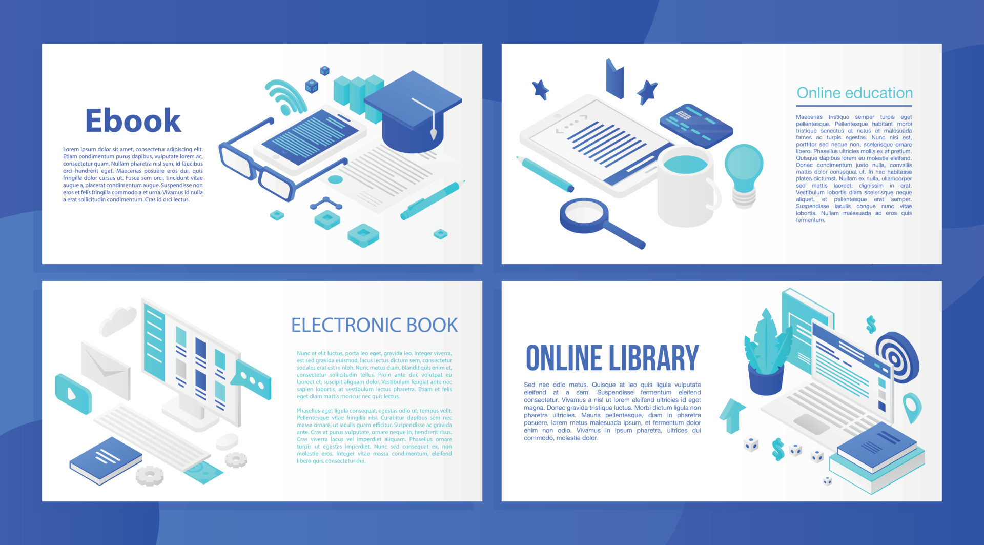 Ebook banner set, isometric style 8857564 Vector Art at Vecteezy