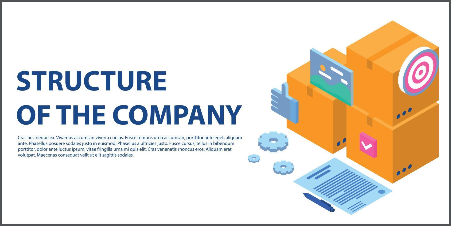 Company structure concept banner, isometric style vector