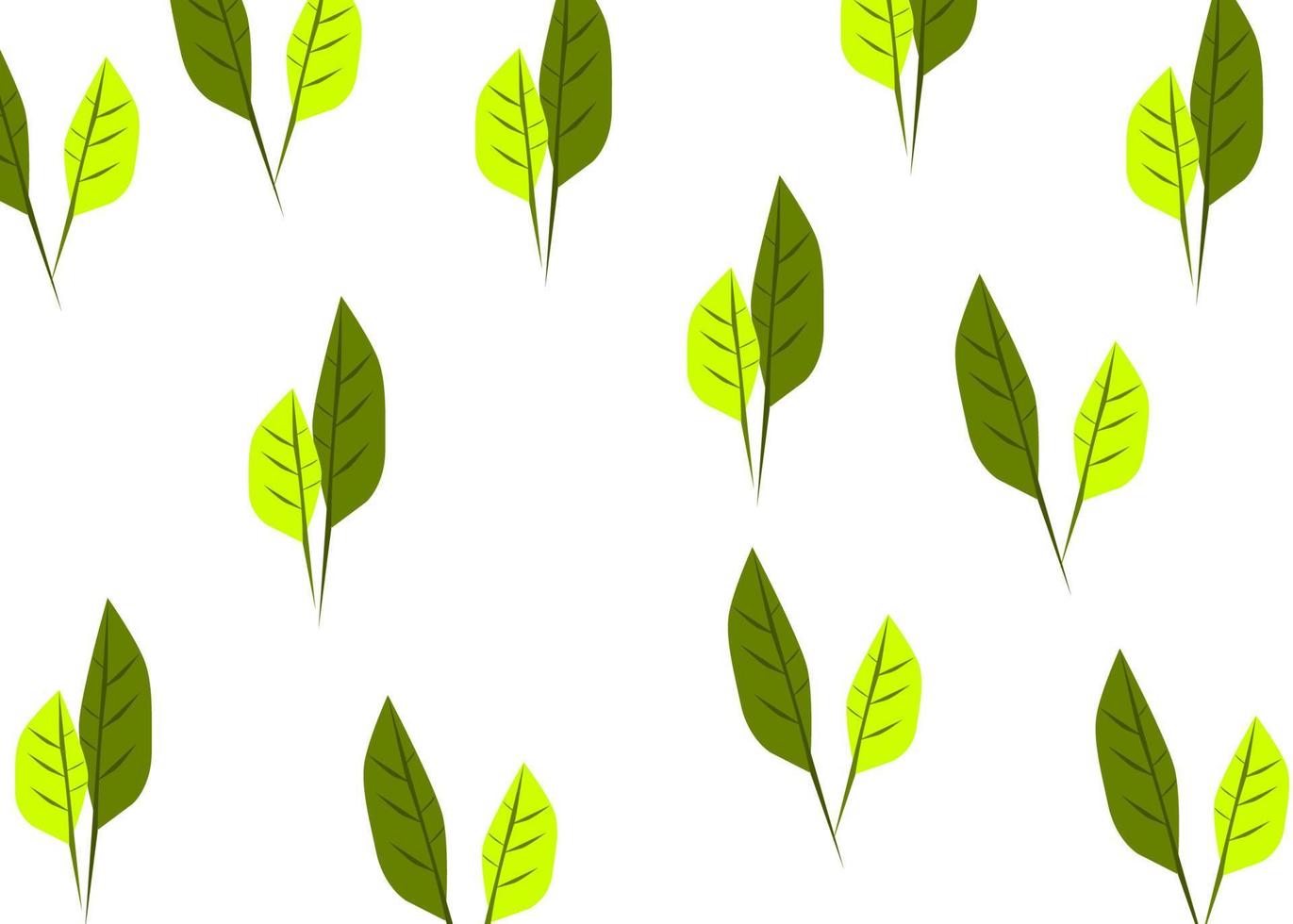 seamless pattern leaves green white background vector illustration