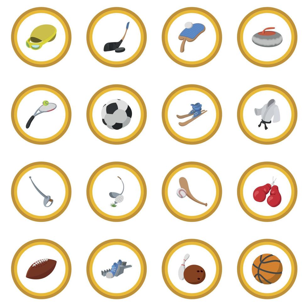 círculo de icono de dibujos animados de deporte vector