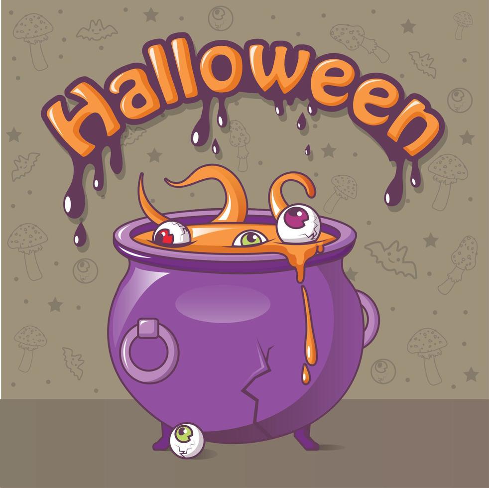 Halloween concept background, cartoon style vector