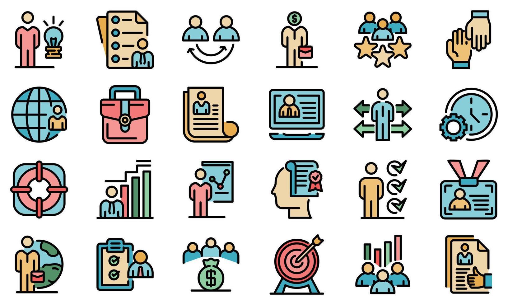 Outsource icons set vector flat