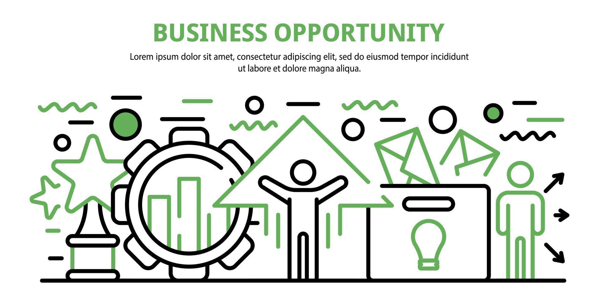 Business opportunity concept banner, cartoon style vector