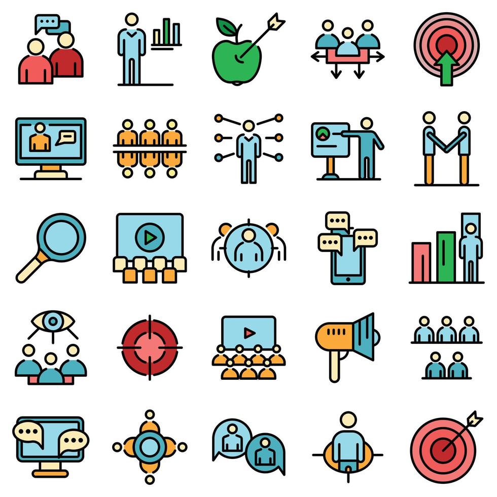 Audience icons vector flat