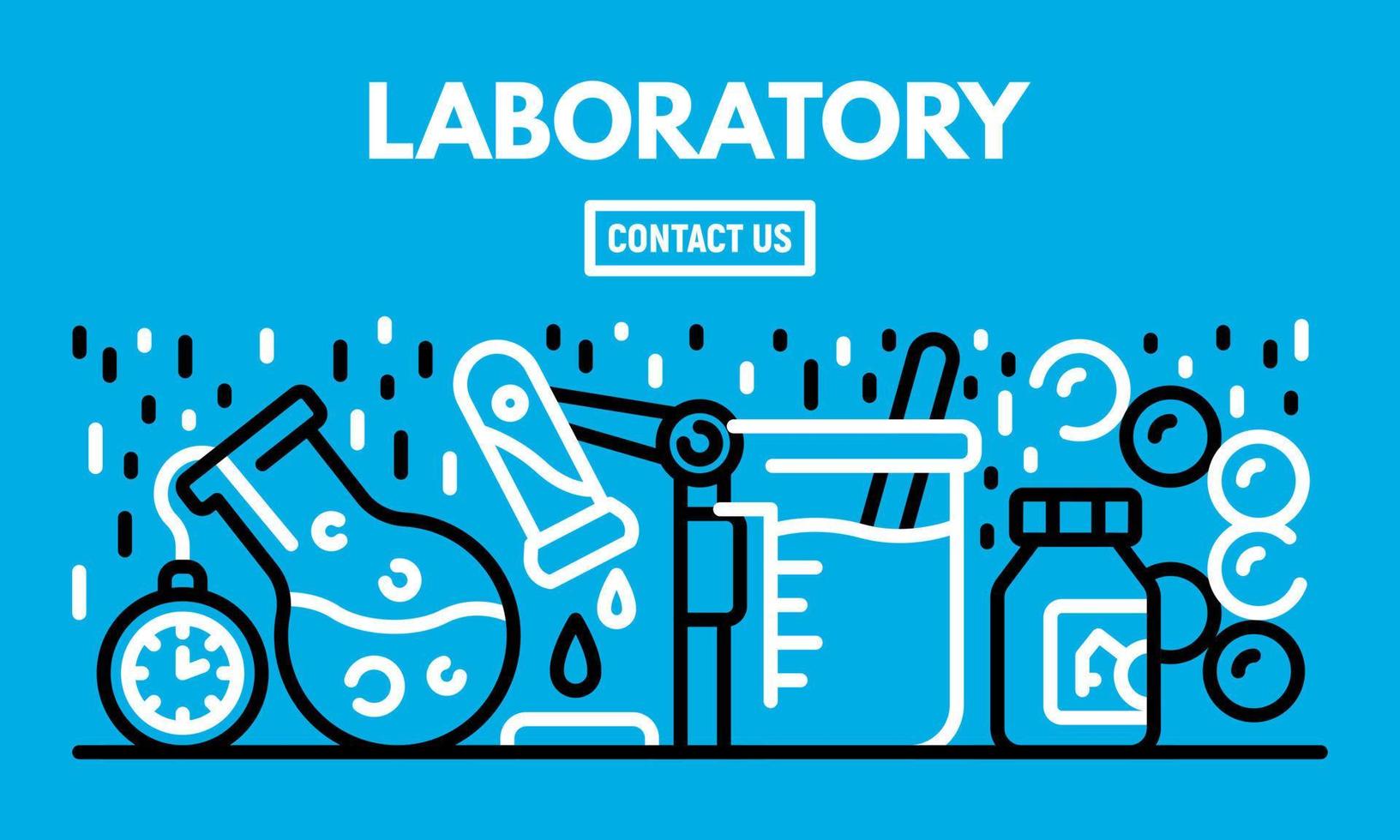 Laboratory banner, outline style vector
