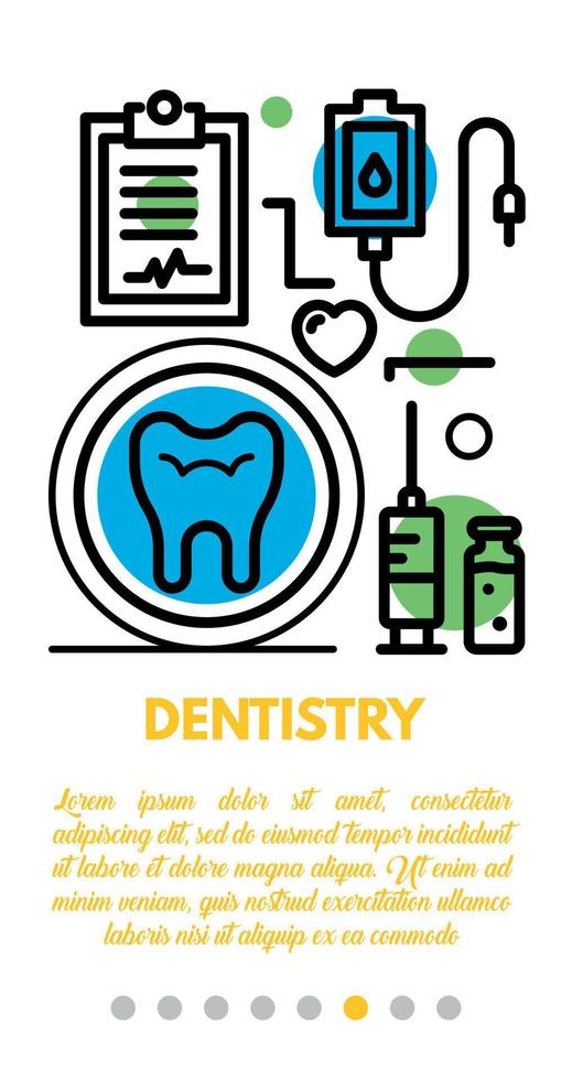 Dentistry banner, outline style vector