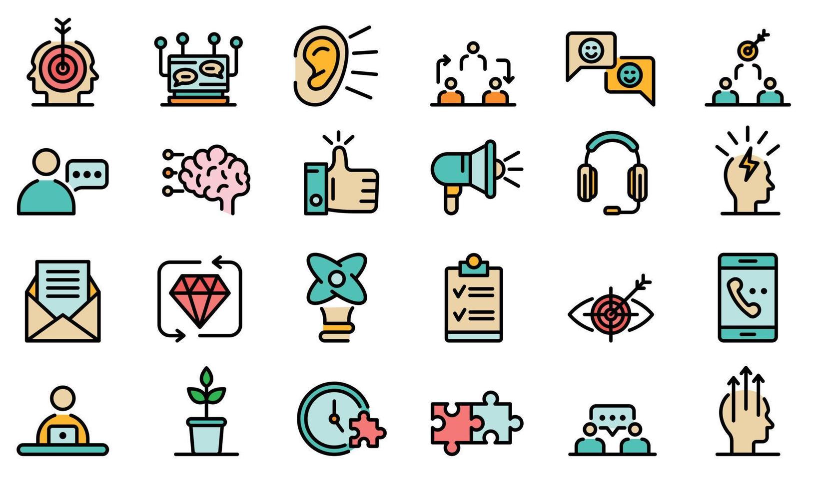 CRM icons vector flat