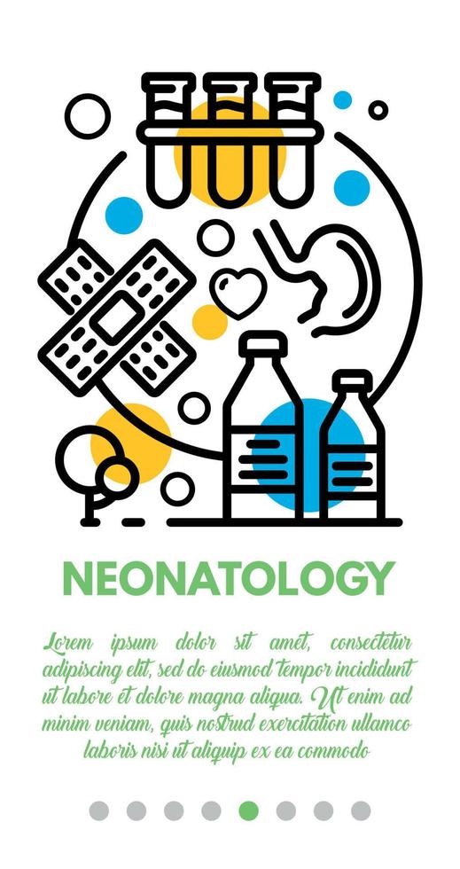 Neonatology banner, outline style vector