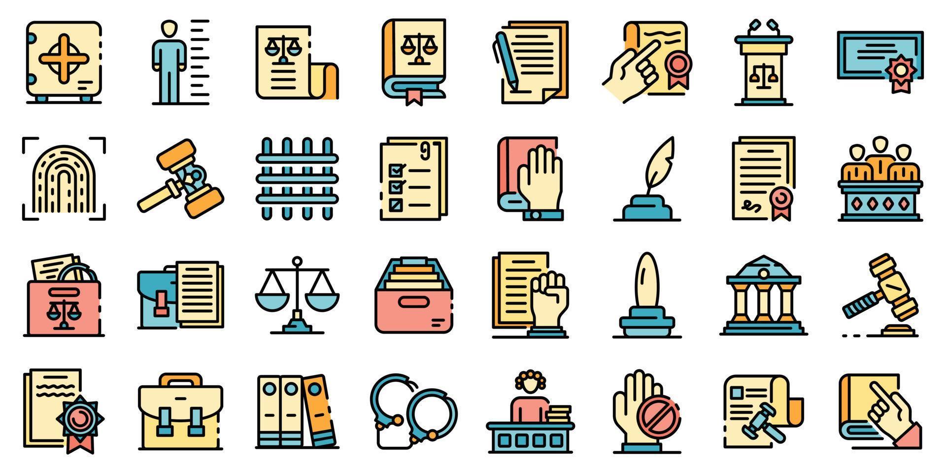 Legislation icons vector flat