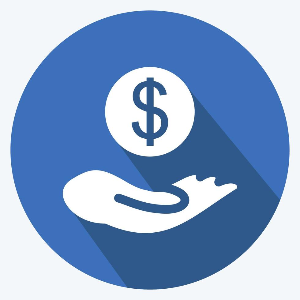 Icon Funding. suitable for Startup symbol. long shadow style. simple design editable. design template vector. simple illustration vector