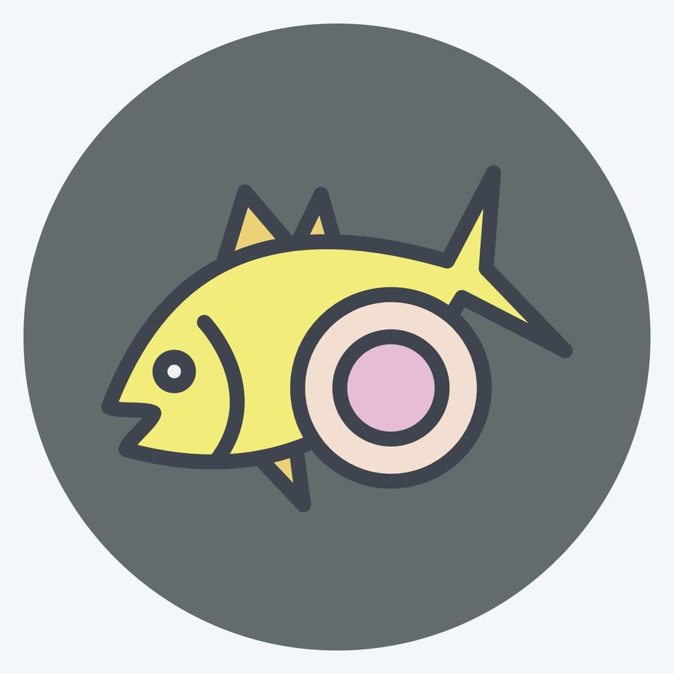 Icon Baked Fish. suitable for seafood symbol. color mate style. simple design editable. design template vector. simple illustration vector