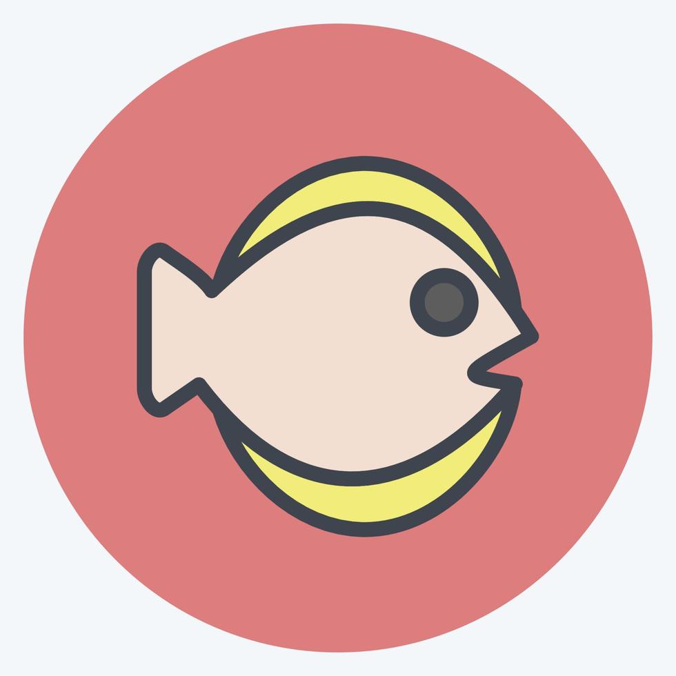 Icon Flat Fish. suitable for seafood symbol. color mate style. simple design editable. design template vector. simple illustration vector